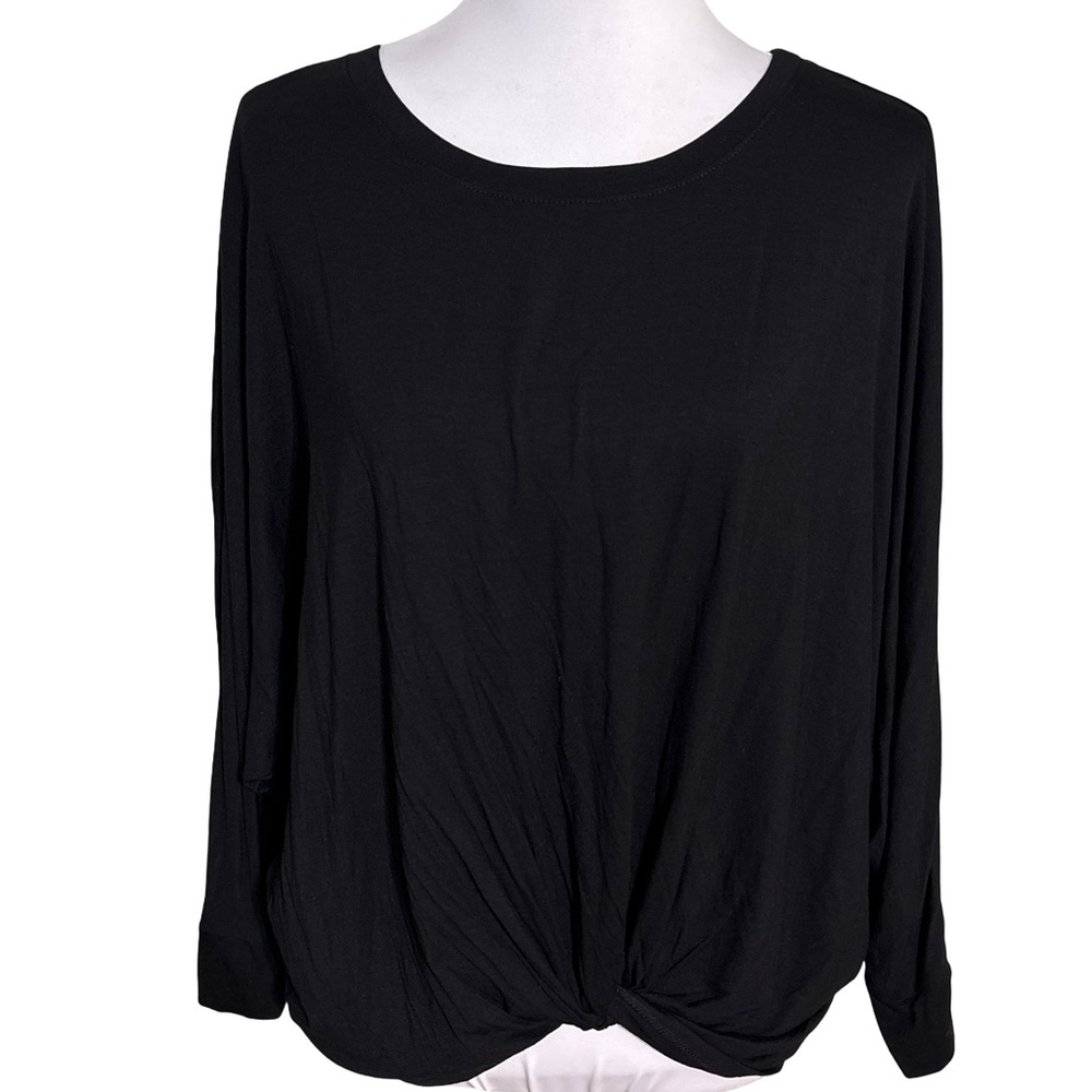 Eesome Black Twist Front Blouse